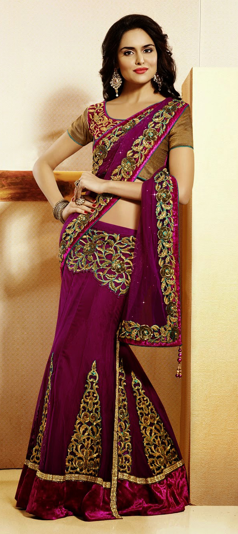 lehenga style saree