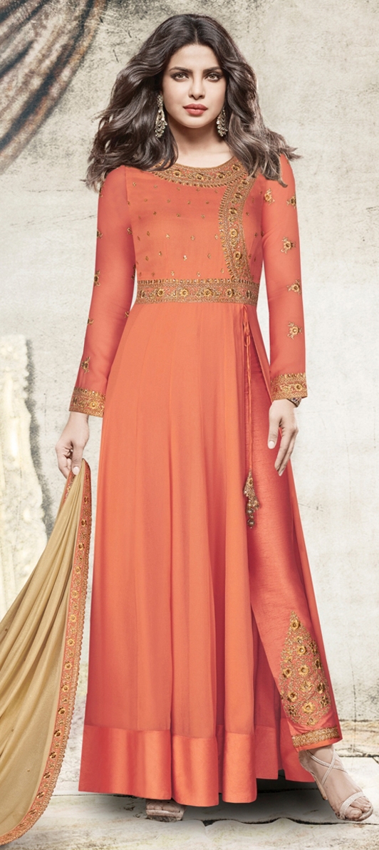 Orange - Salwar Kameez: Shop online Salwar Suits
