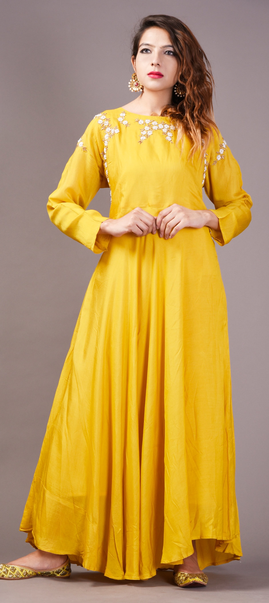 Anarkali - Yellow - Salwar Kameez: Shop online Salwar Suits