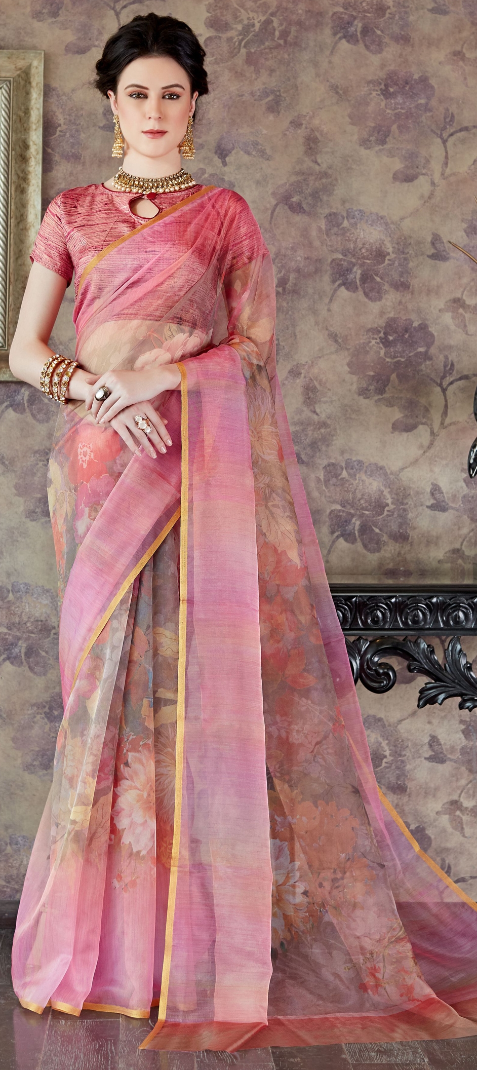 Organza Silk Sarees Shop online Bridal Wedding Sarees, Party Wear