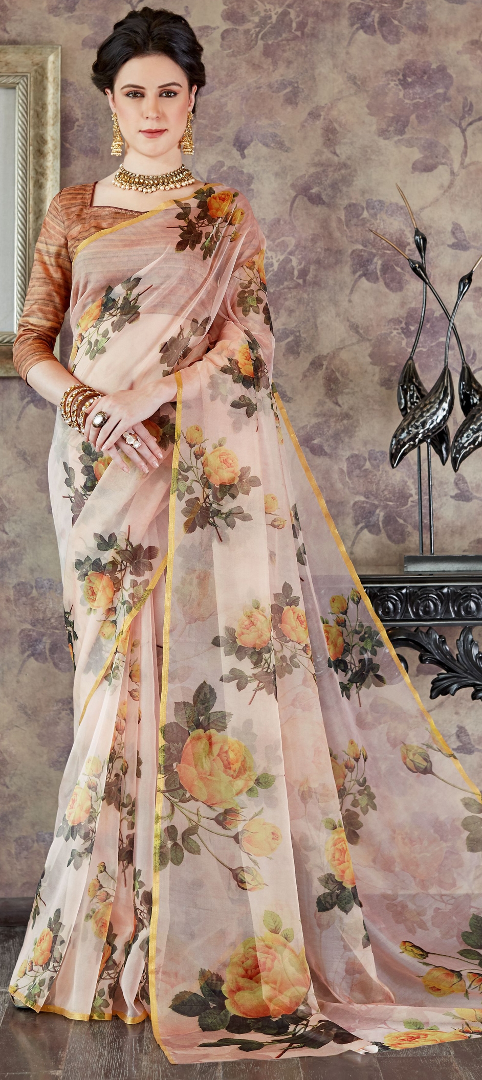 Organza Silk Sarees Shop online Bridal Wedding Sarees, Party Wear