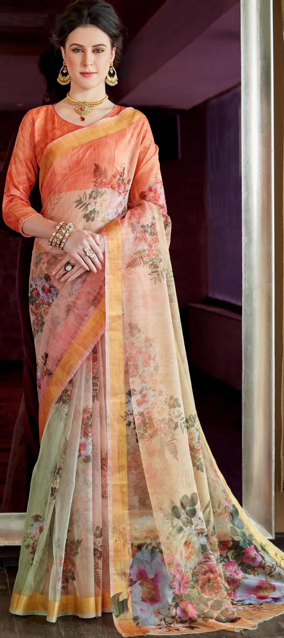 Organza Silk Sarees Shop online Bridal Wedding Sarees, Party Wear