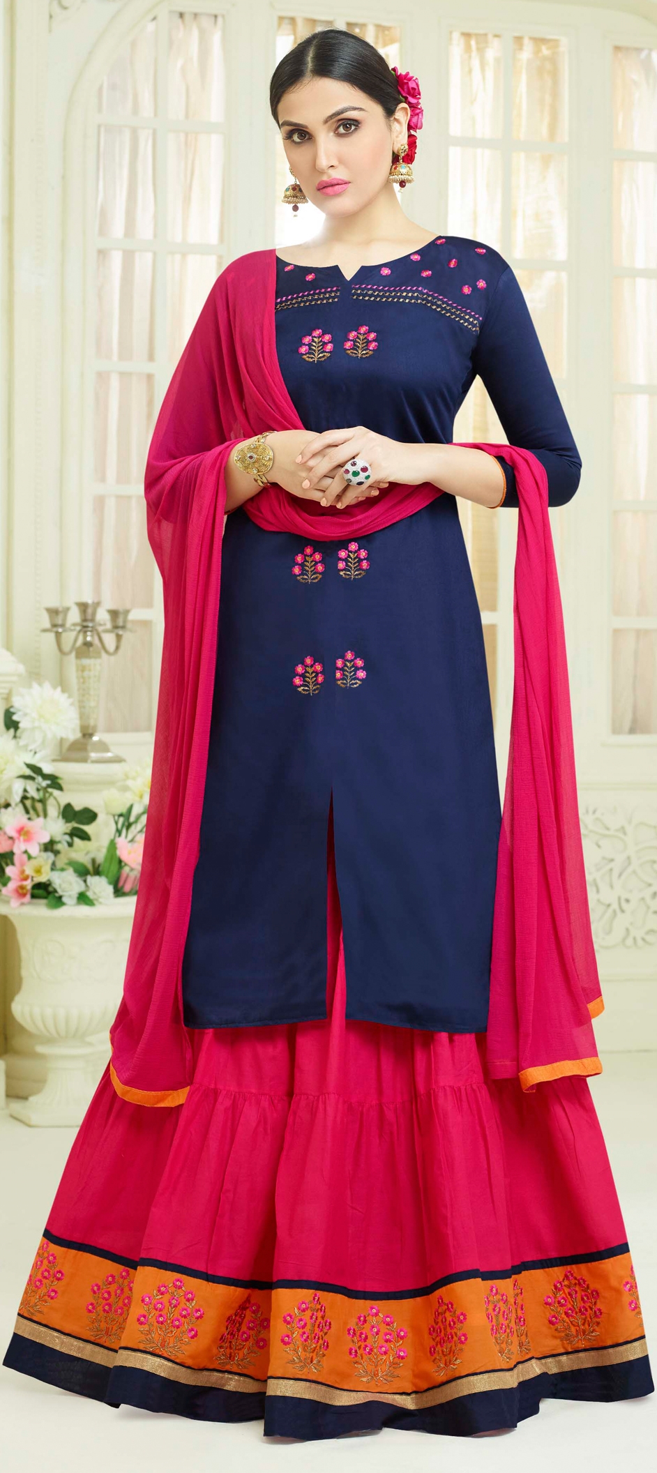 Rajwadi Designer Muslin Cotton Lehenga Choli Fully Stitched – garment villa